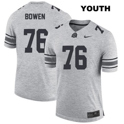 Youth NCAA Ohio State Buckeyes Branden Bowen #76 College Stitched Authentic Nike Gray Football Jersey WM20E63RT